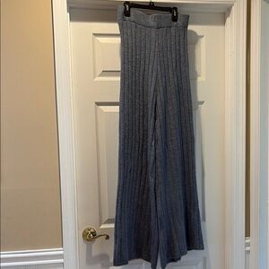 Sincerely Jules Blue Ribbed Knit Flare Pants